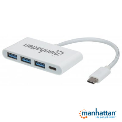 Hub USB C 3.1 a 3 Port USB 3.0 + 1 USB C hembra - Manhattan