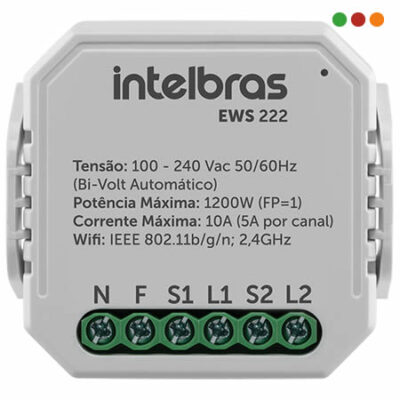 Smart Home | Controlador SMART WiFi | 2 Interruptores | EWS 222 IZY - Intelbras