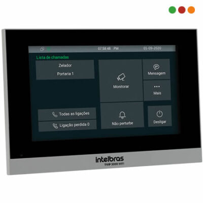 Porteria IP | Pantalla TVIP3000 WIFI / PoE-12v / 7"" Touch / SIP 2.0 - INTELBRAS