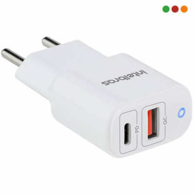 Cargador 220v a USB H y USB C - EC11 POWER 20W - INTELBRAS