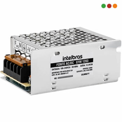 Seg. CCTV | Fuente AC/DC   3 A / 12v | METALICA | EFM 1203 - Intelbras
