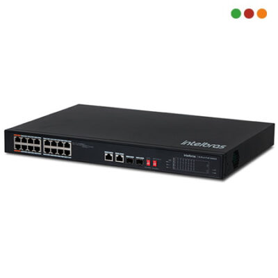 PoE Switch  16p 10/100 |  16p | SF 1822 HI-PoE | 2P Giga 2P SFP | Intelbras