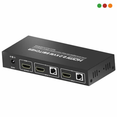 KVM para 2 PC | HDMI y USB | c/Audio | Anbyte