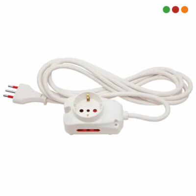 Electricidad | Alargue 1 x Schuko + 2 x 3enL / Cable 5 mts | VIVION