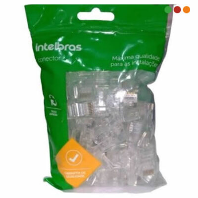 Conector / Ficha RJ45 Cat 6 / Pack x 50 CONEX 1000 | INTELBRAS