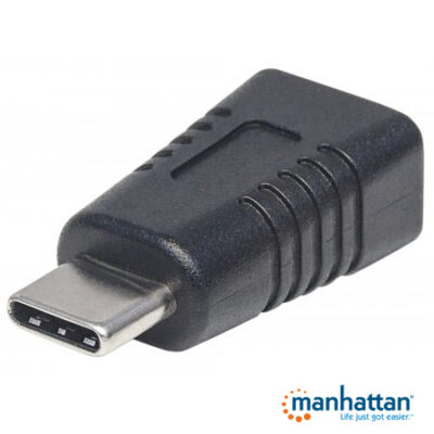 Adaptador USB C macho a Micro-B hembra Manhattan