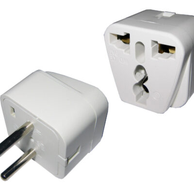 Adaptador de ficha universal a 2 en linea