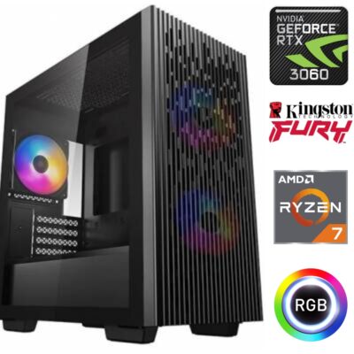 Equipo Gamer Ryzen 7 7700, 16GB, 1TB NVMe, RTX 3060 12GB