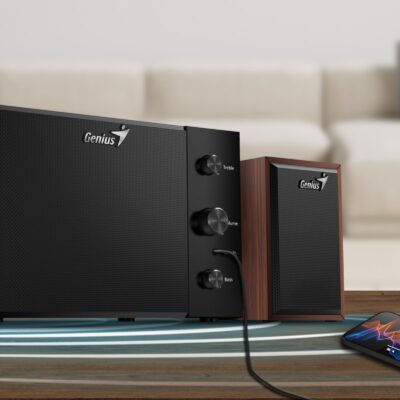 Parlante Genius SW-2.1 350 madera