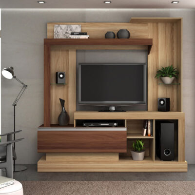 Rack Bravo para TV color teka y nogal