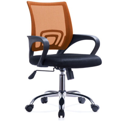 Silla de oficina Mesh con posabrazos naranja
