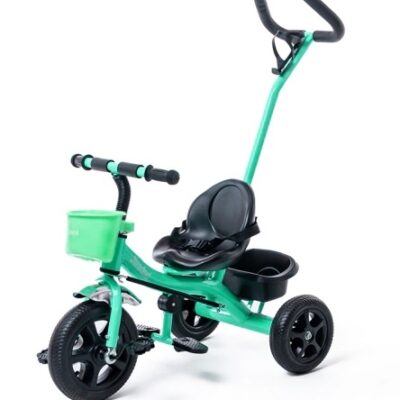 Triciclo con manija verde Tinok