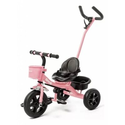 Triciclo con manija rosado Tinok