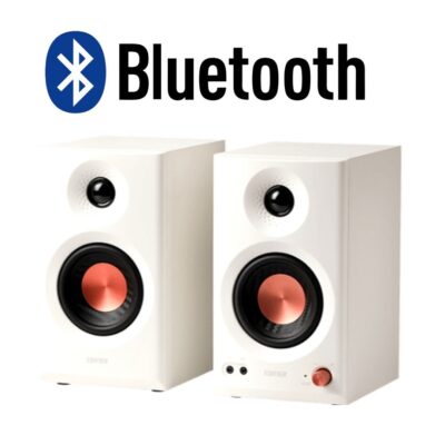 Parlantes Edifier MR3 de estudio blancos bluetooth