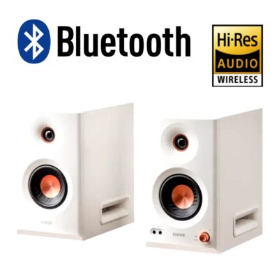 Parlantes amplificadores Edifier MR5 de estudio blancos bluetooth