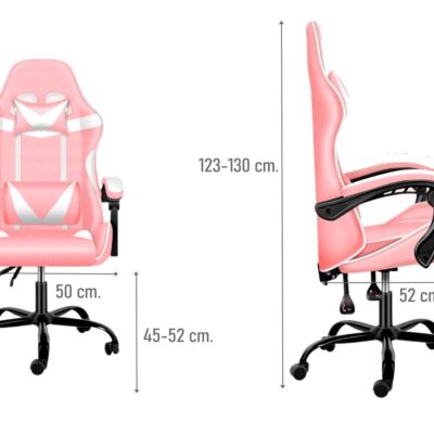 Silla Gamer Lumax ROM rosa/blanca