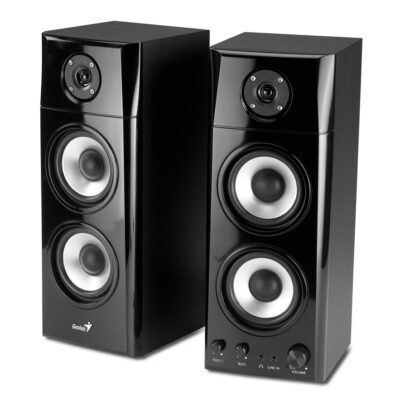 Parlantes Genius madera 50w alta fidelidad