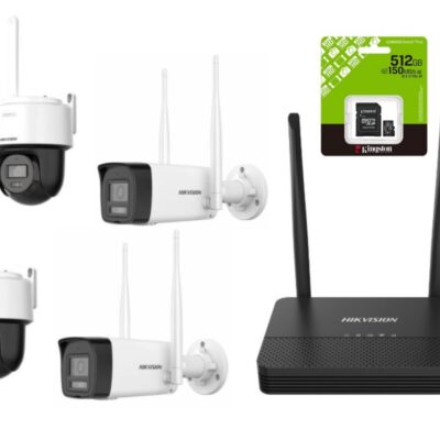 Combo Hikvision NVS Wifi 6 + 4 camaras 2MP + MicroSD 512GB
