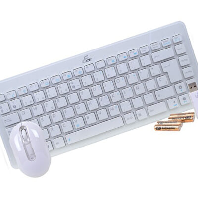 Combo mini teclado y mouse inalambricos asus blanco