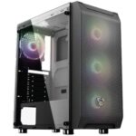 GABINETE FANTECH CG-80 BK AERO C/ 4 FAN RGB