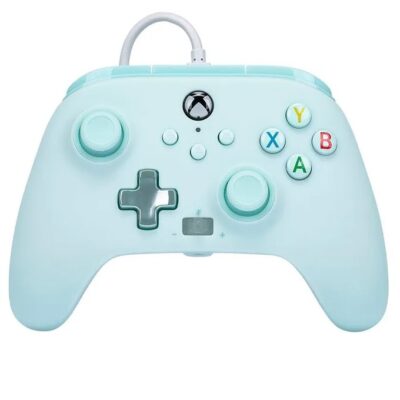 Joystick XBOX PowerA cableado celeste pastel