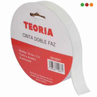HERRAMIENTAS | CINTA DOBLE FAZ | FOAM | 18MM X 2M | TEORIA+