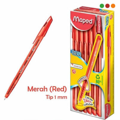 HERRAMIENTAS | BOLIGRAFO | ROJO | CAJA X12 | GREEN ICE | MAPED